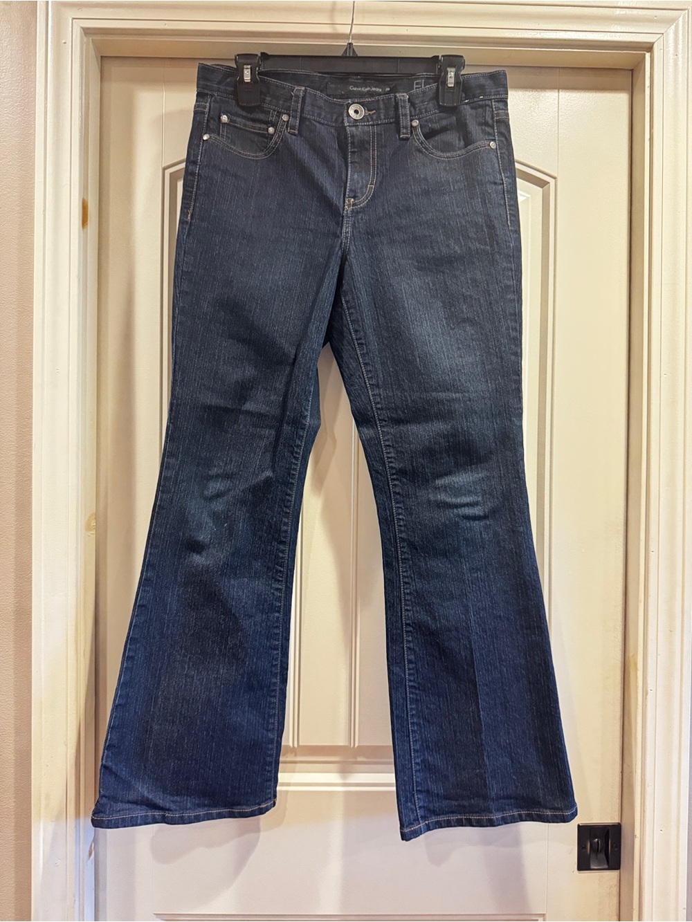 Calvin Klein Jeans Women's Dark Blue Flare Jeans - Picture 1 of 5